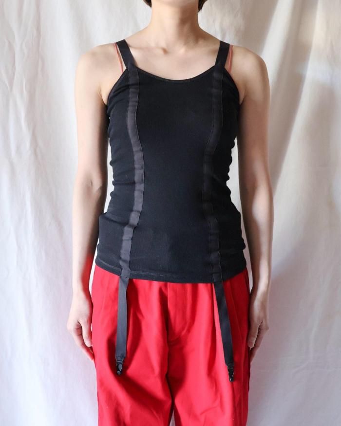 OVERNEATH：GARTER TANK TOP - BLACK - ORANN ONLINE SHOP