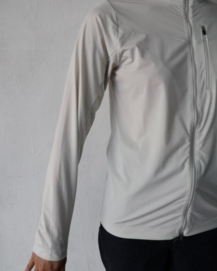 FUMIKA UCHIDA： NYLON JERSY ZIP-UP TOP - LIGHT GREY - ORANN ONLINE