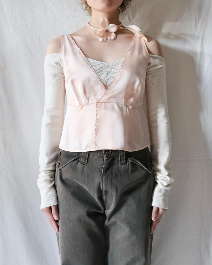 FUMIKA UCHIDA： SILK SATIN CAMISOLE - CORAL - ORANN ONLINE SHOP