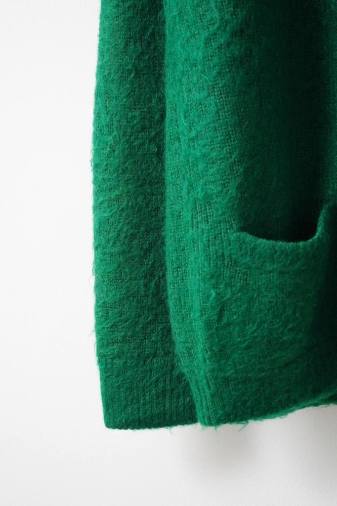KID MOHAIR KNIT CARDIGAN(GREEN) - H-L