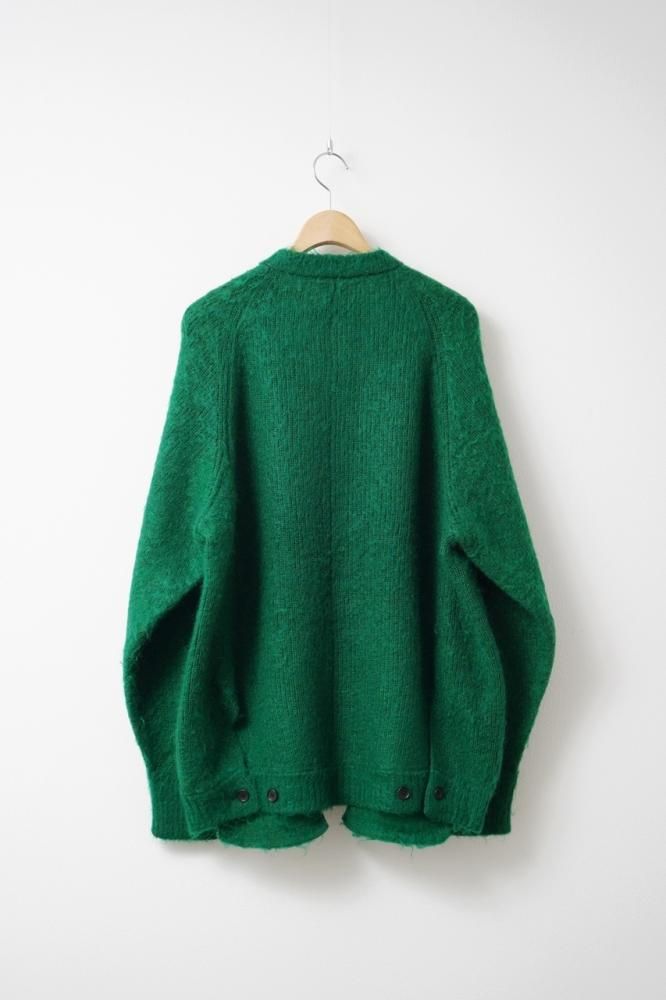 KID MOHAIR KNIT CARDIGAN(GREEN) - H-L