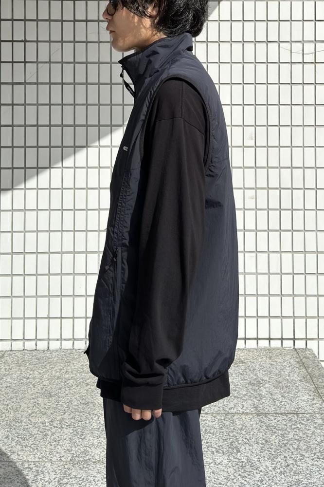 Nylon Zip Up Vest(Black) - H-L