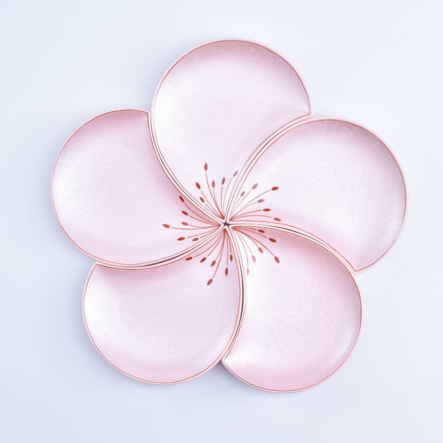 曙釉銀彩梅花びら 銘々皿 - 有田焼のまるぶんオンラインストア