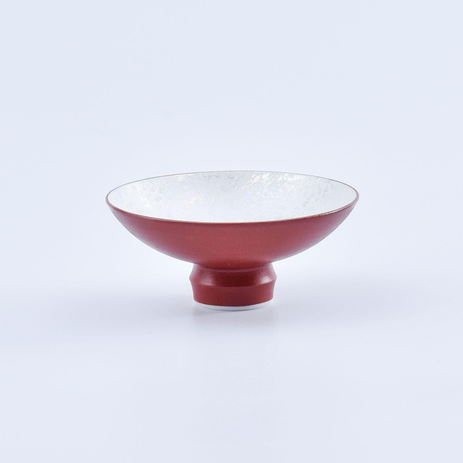 レッドパール 盃(中) | 高台 平盃 - 有田焼のまるぶんオンラインストア