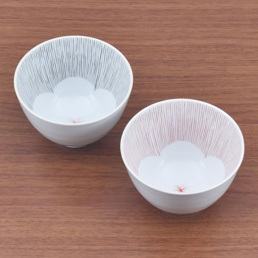 糸十草 飯碗 ペア | 花柄茶碗 - 有田焼のまるぶんオンラインストア