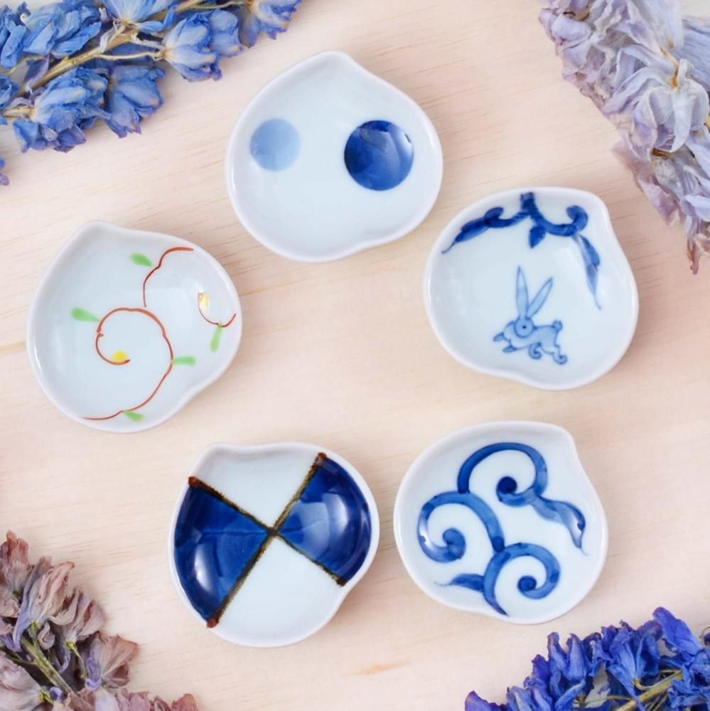 桃型豆皿 5個セット | 可愛い食卓演出 - 有田焼のまるぶんオンライン