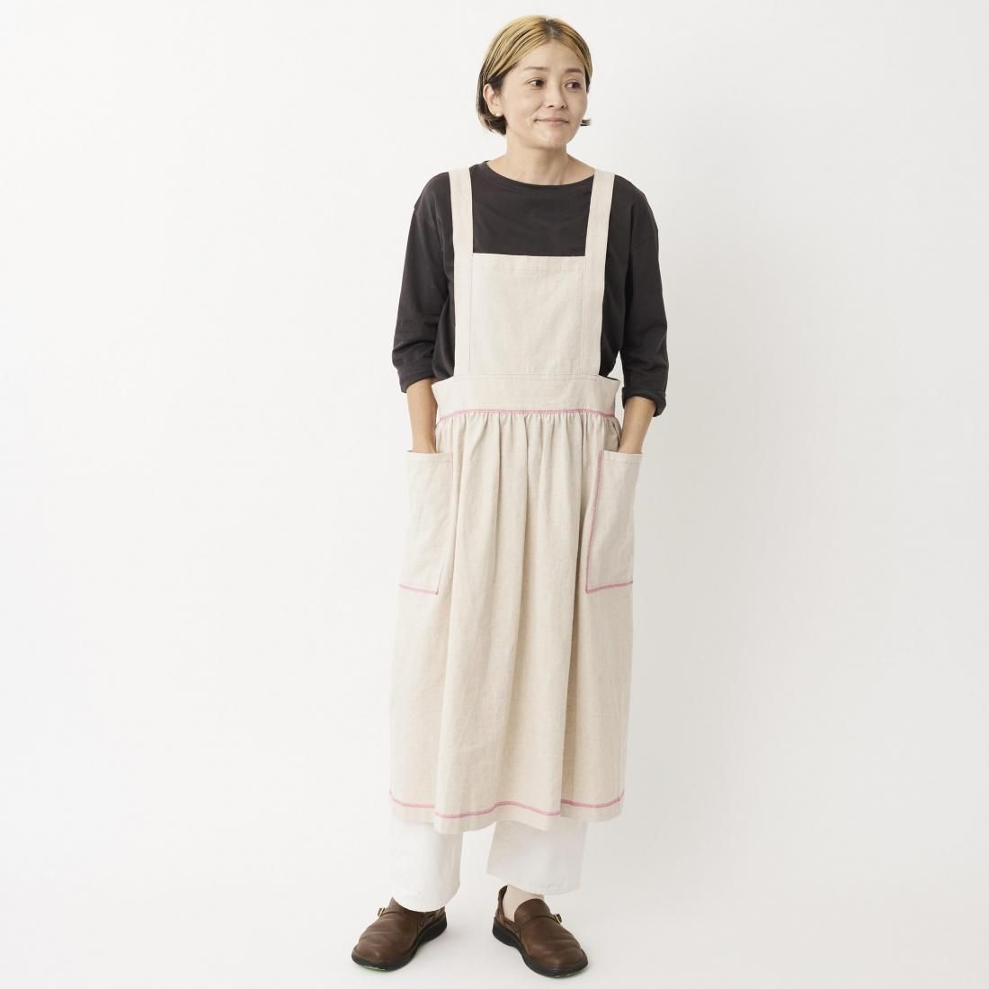 カラーステッチエプロン | ピンク - SUNNY LOCATIONの公式ショッピング
