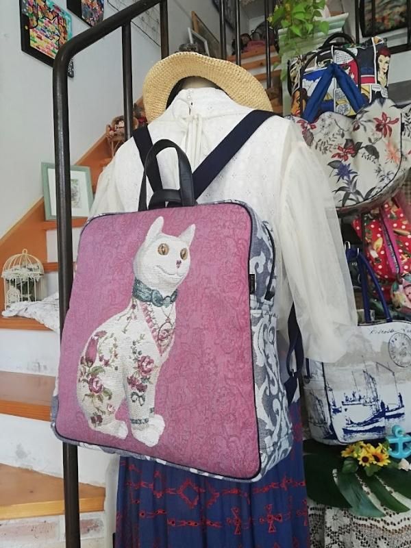 ドールジョゼット 猫柄ゴブランリュック - オリジナルバッグ