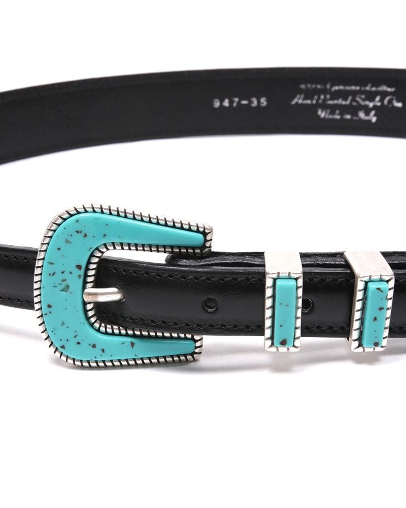 ガーメントダイレザーウエスタンベルト 947-35 NERO｜ALBERTO LUTI