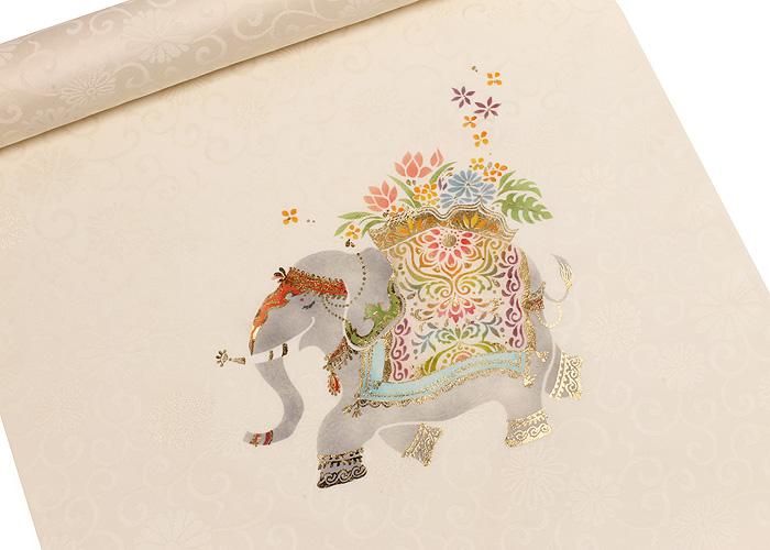 あ*い様 綸子縮緬 茶レンガ地 雲取り絞り 名古屋帯 正絹 5倍ポイント