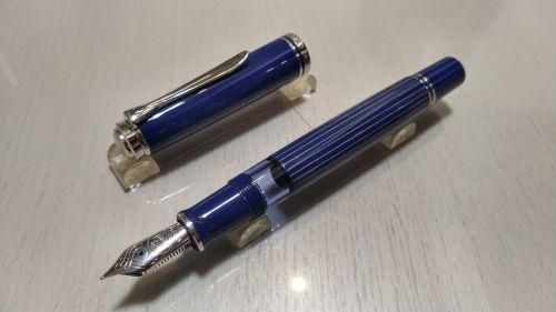 ペリカン スーベレーンM815 メタルストライプブルー 限定品 - PEN-LAND