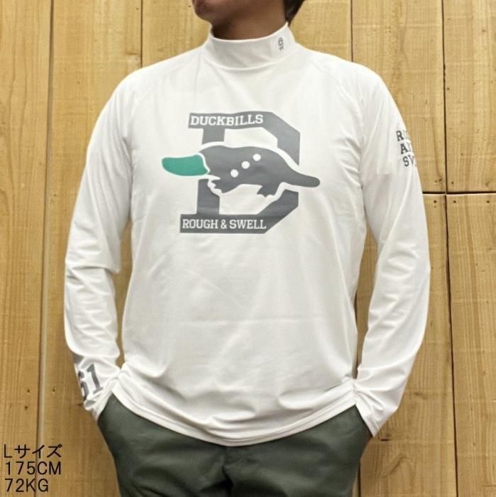 セール ラフアンドスウェル rough&swell モックネックシャツ 白 長袖