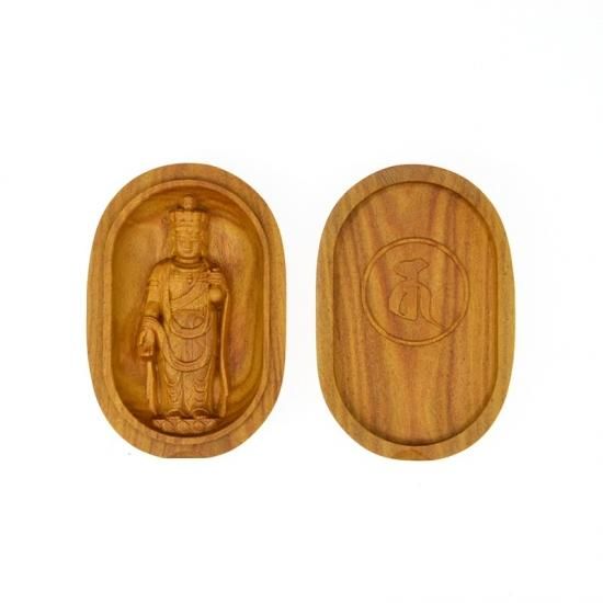 十一面観音菩薩】 白檀小判型香合仏 縦6cm