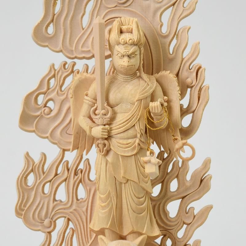 桧木飯綱権現（飯縄権現） 立4.0寸 上彫