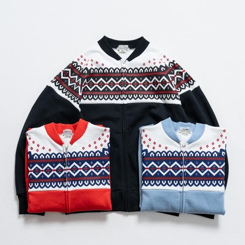 SNOW PATTERN ZIP SWEATSHIRT with TCB JEANS