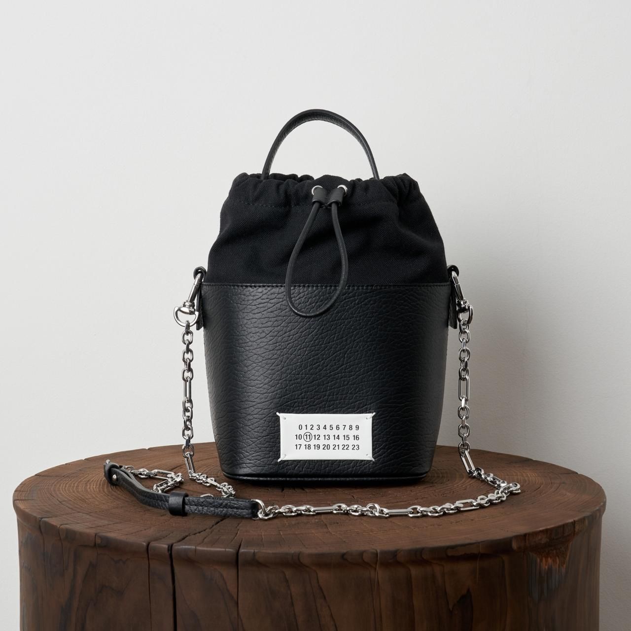 Maison Margiela PARIS FEMME 5ACバケットバッグBlack - Pale Jute