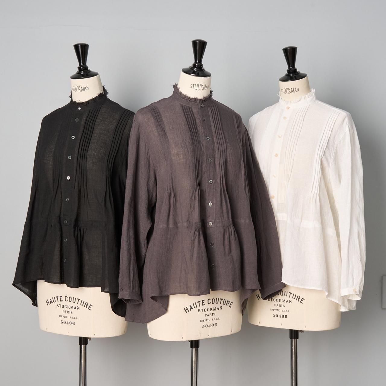 suzuki takayuki pin-tuck blouse - Pale Jute