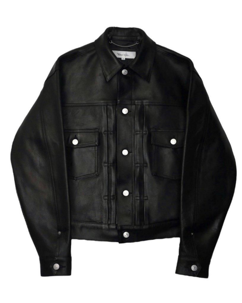 NEW)LEATHER TRUCKER JACKET】cow leather - Time is on