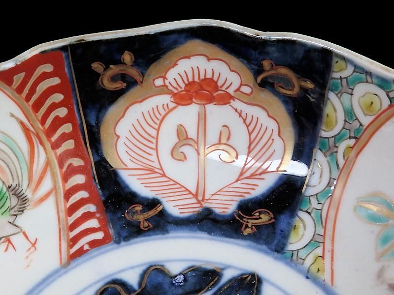 古伊万里 色絵 桐に鳳凰 花の図 膾皿 2客セット