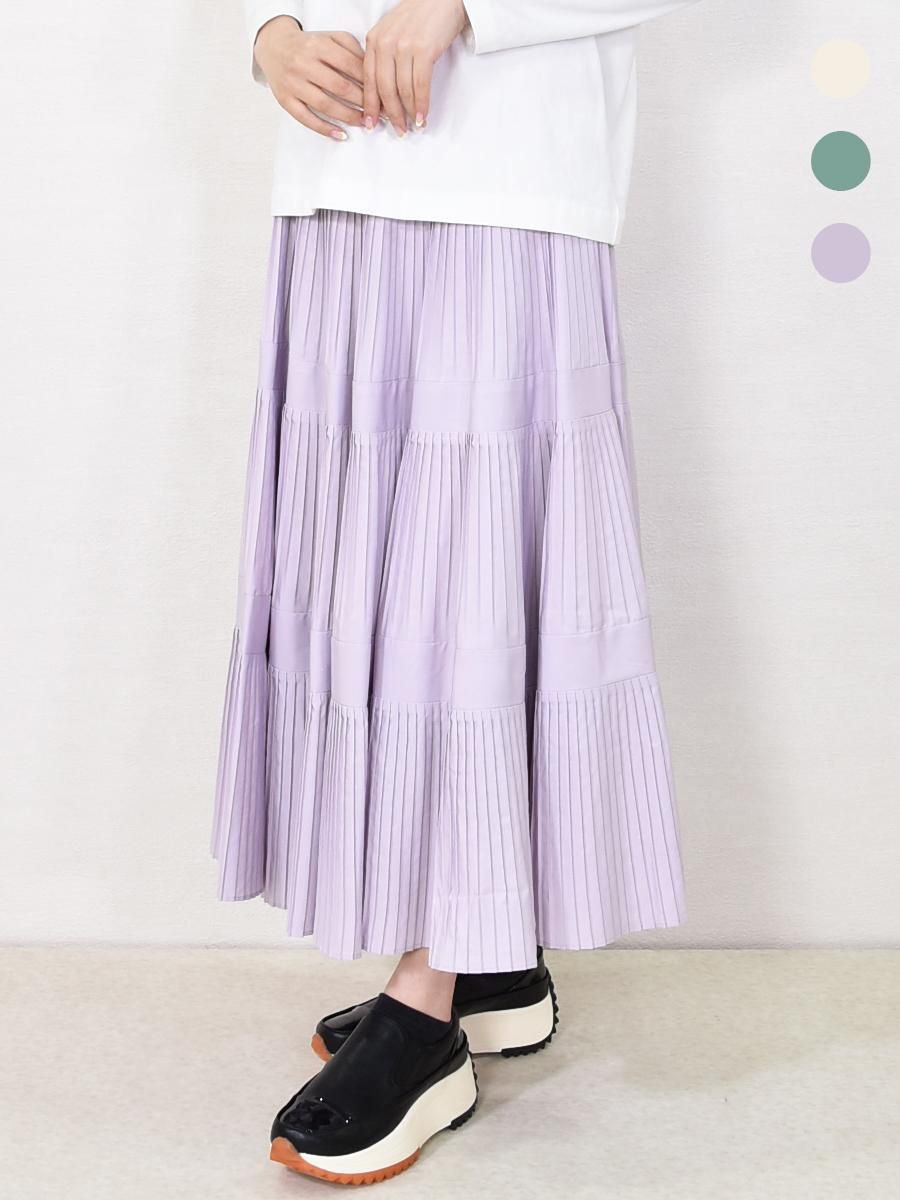 Dignite collier(ディニテコリエ)3段プリーツスカートの通販