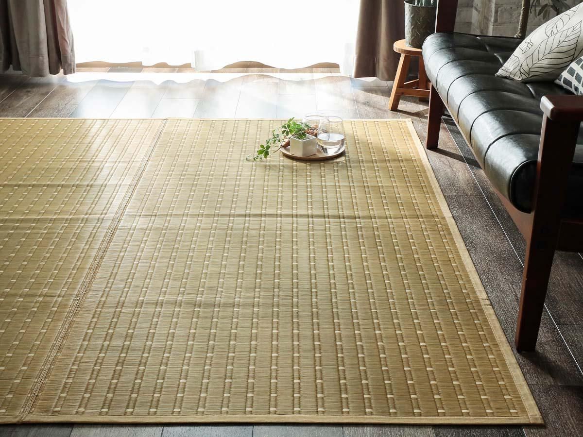 掛川織の国産い草カーペット『織部(おりべ)ベージュ 江戸間2～8畳