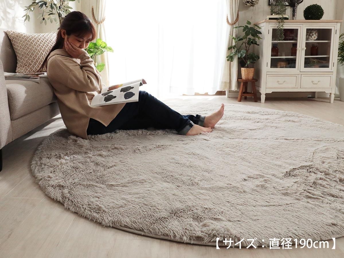 大人気！洗えるスベリ止め付きマイクロファイバーロングシャギーラグ