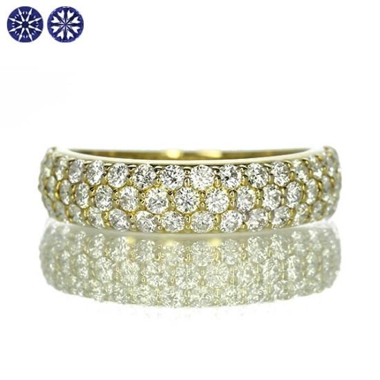 1カラット ダイヤモンド リング パヴェ K18 イエローゴールド 1.0ct
