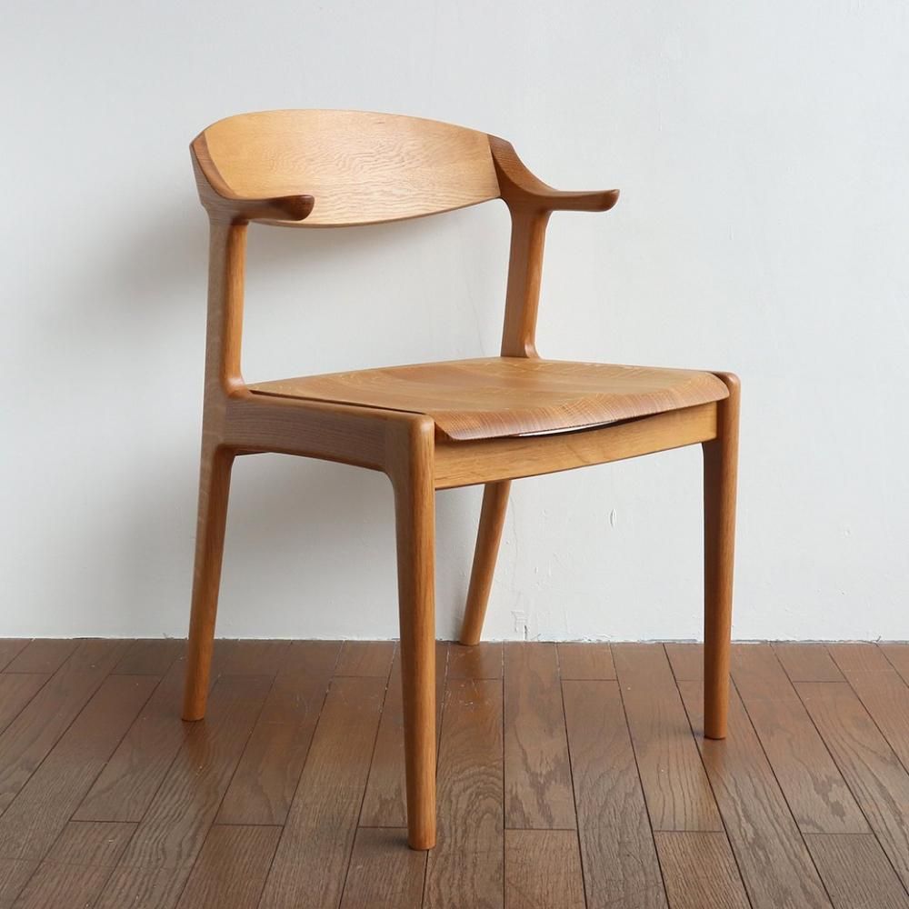 アームチェア/DC354/ナガノインテリア/ホワイトオーク/板座｜三島家具