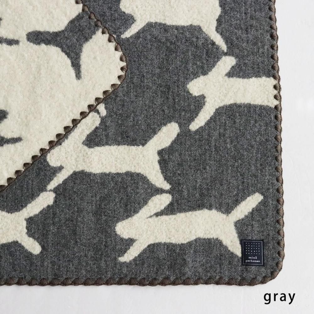 ミナ ペルホネン ウールブランケット run run run/72.5×105cm｜三島