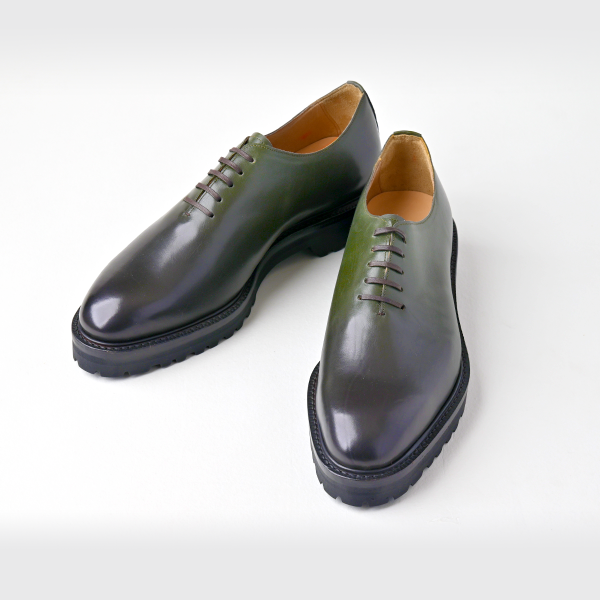 Affito】ホールカット ビブラムソール グリーン ビジネスシューズ 日本