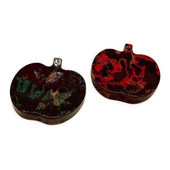 津軽塗 唐塗 梨子地 りんご箸置き - はし藤本店 オンラインショップ