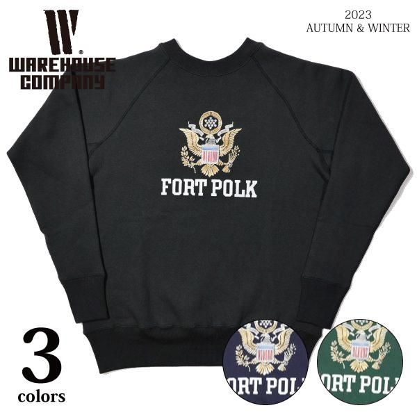 ウエアハウス Lot 409 FORT POLK ラグランスウェット スエット カラー