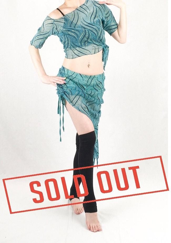 レッスン着セットアップ【グリーン】 - ベリーダンス衣装 人気のベリー