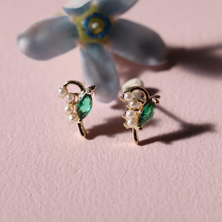 2026.2月新作〉jewel flower letter1 ピアス ：zoule（ゾーラ
