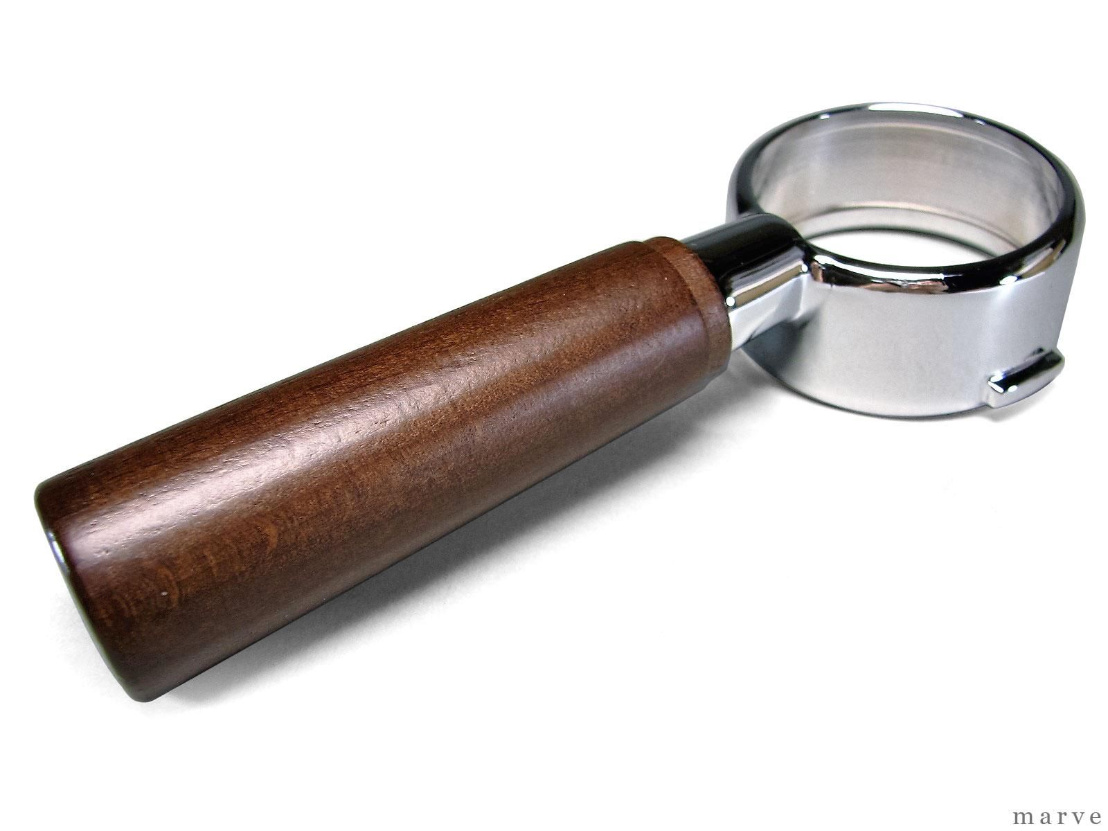 La Pavoni 専用ボトムレスフィルターホルダー ウッドハンドルΦ49 or