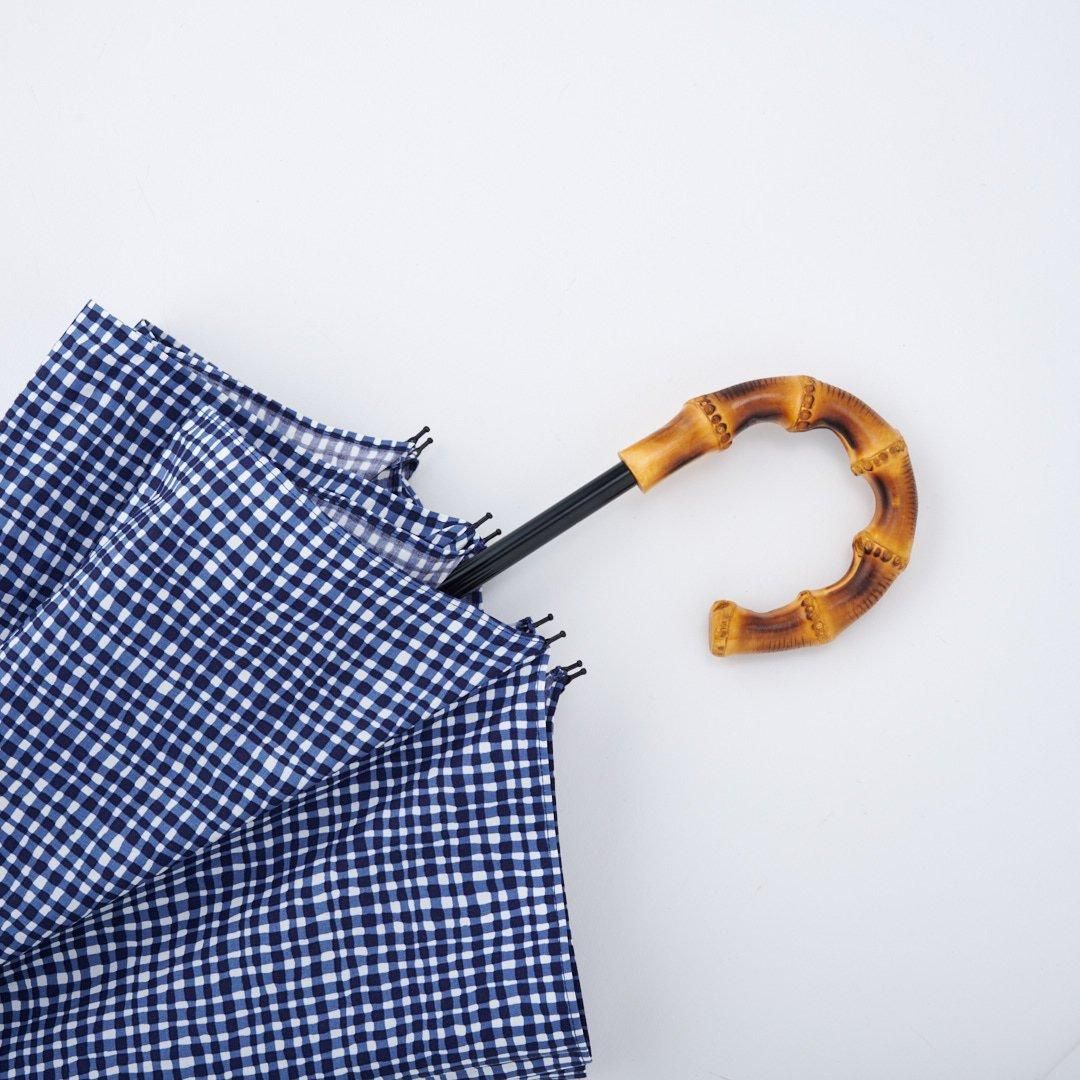 ドローイングチェック折りたたみ傘（ネイビー） - BonBonStore Online Shop