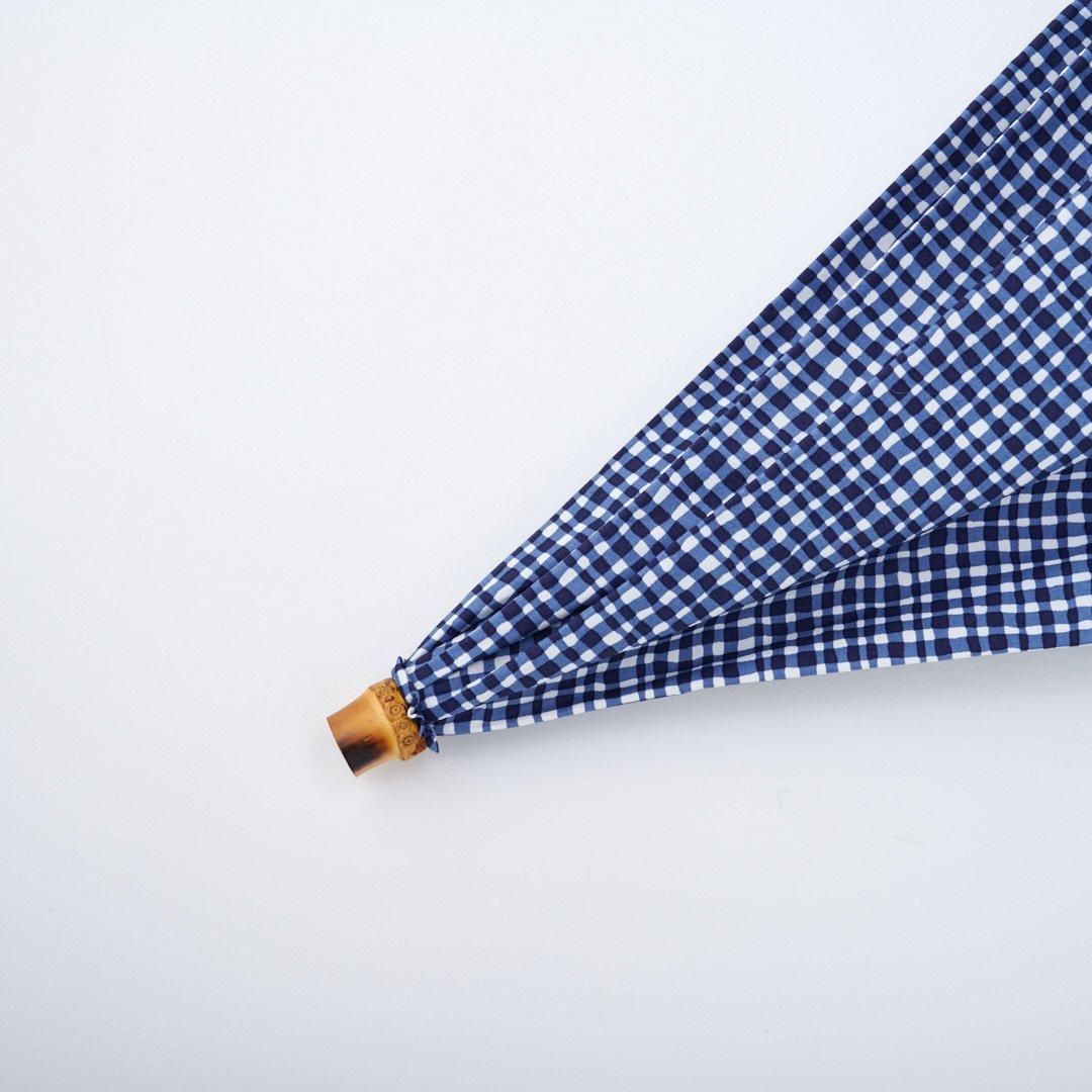 ドローイングチェック折りたたみ傘（ネイビー） - BonBonStore Online Shop