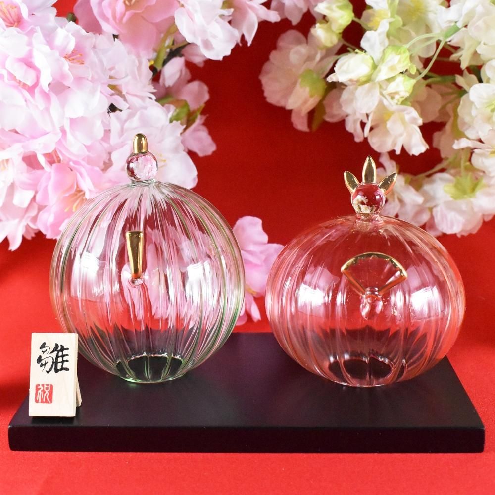 Yugen Glass ひなたまご 吹きガラスのお雛様 雛人形 作家もの ひな
