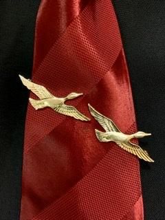 40s かんのん開き 2羽 鳥 ネクタイピン ダブルバード マネークリップ