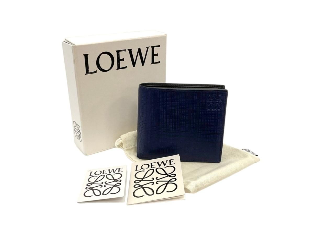 LOEWE/ロエベ/折財布/バイフォールド/コインウォレット/ネイビー