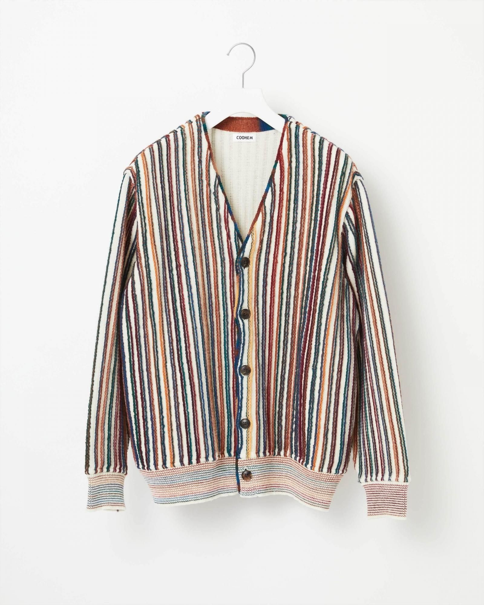 KASURI STRIPE KNIT CARDIGAN - Yonetomi STORE ONLINE｜ヨネトミ