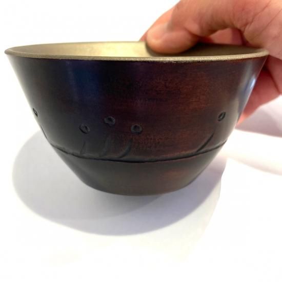 末広がり椀S 波模様【黒漆／錫粉】遠藤英明 - 鎌倉八座オンラインショップ