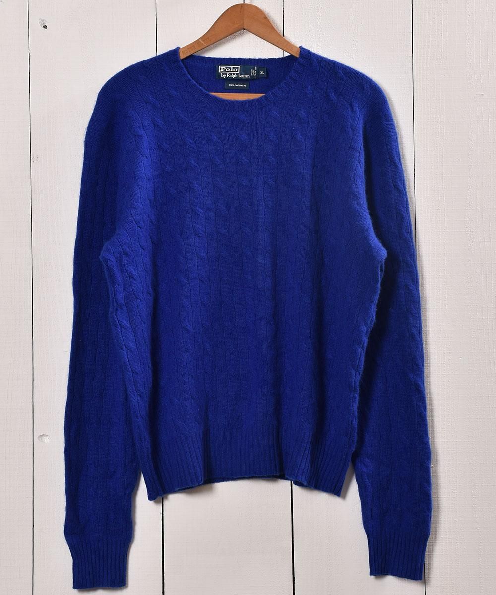 ラルフローレン ケーブル編み カシミヤセータ― ブルー ｜ ”Ralph
