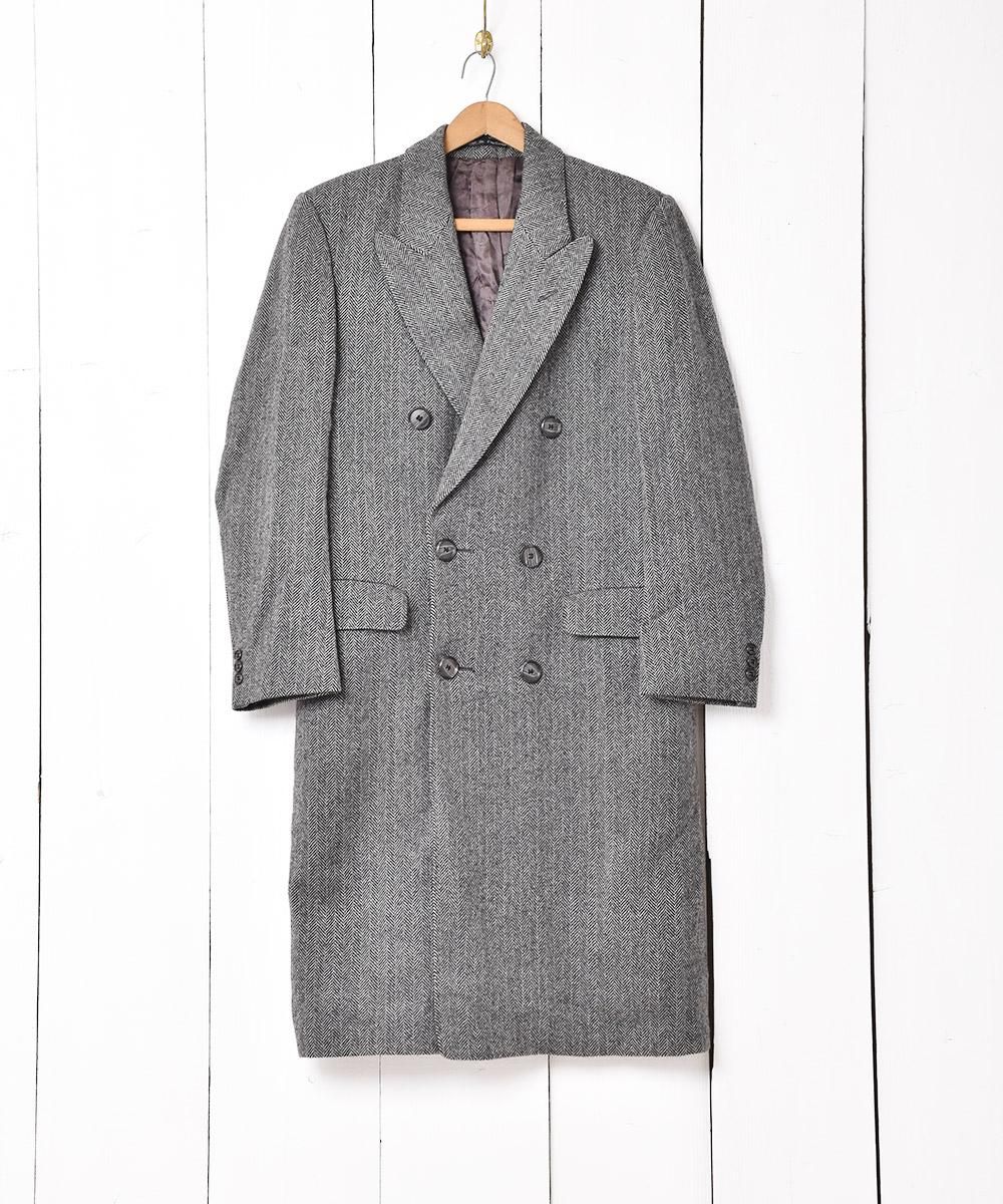 イングランド製 ヘリンボーン ダブルチェスターコート - 古着屋