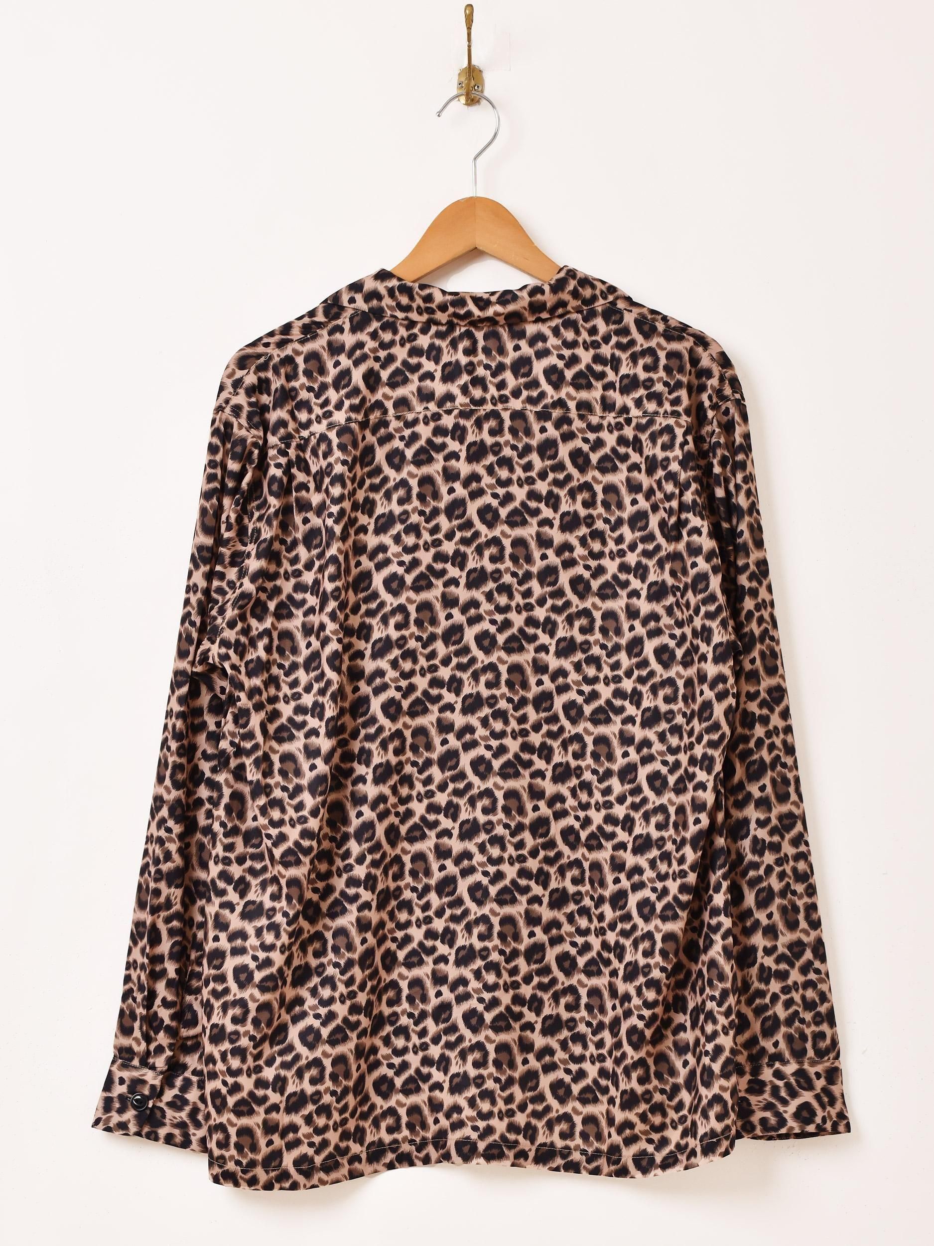 2色展開】「Backers」レオパード柄 オープンカラー 長袖シャツ