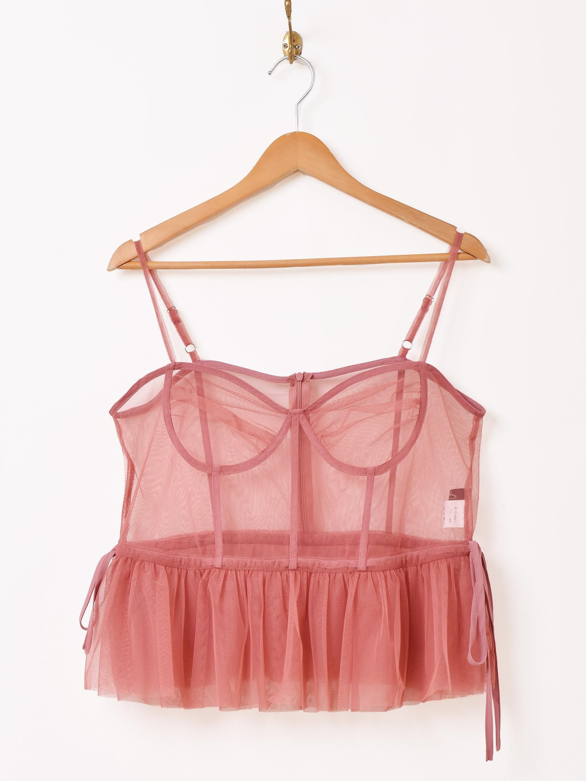 3色展開】「Meridian」チュール ペプラム ビスチェ ピンク - 古着屋