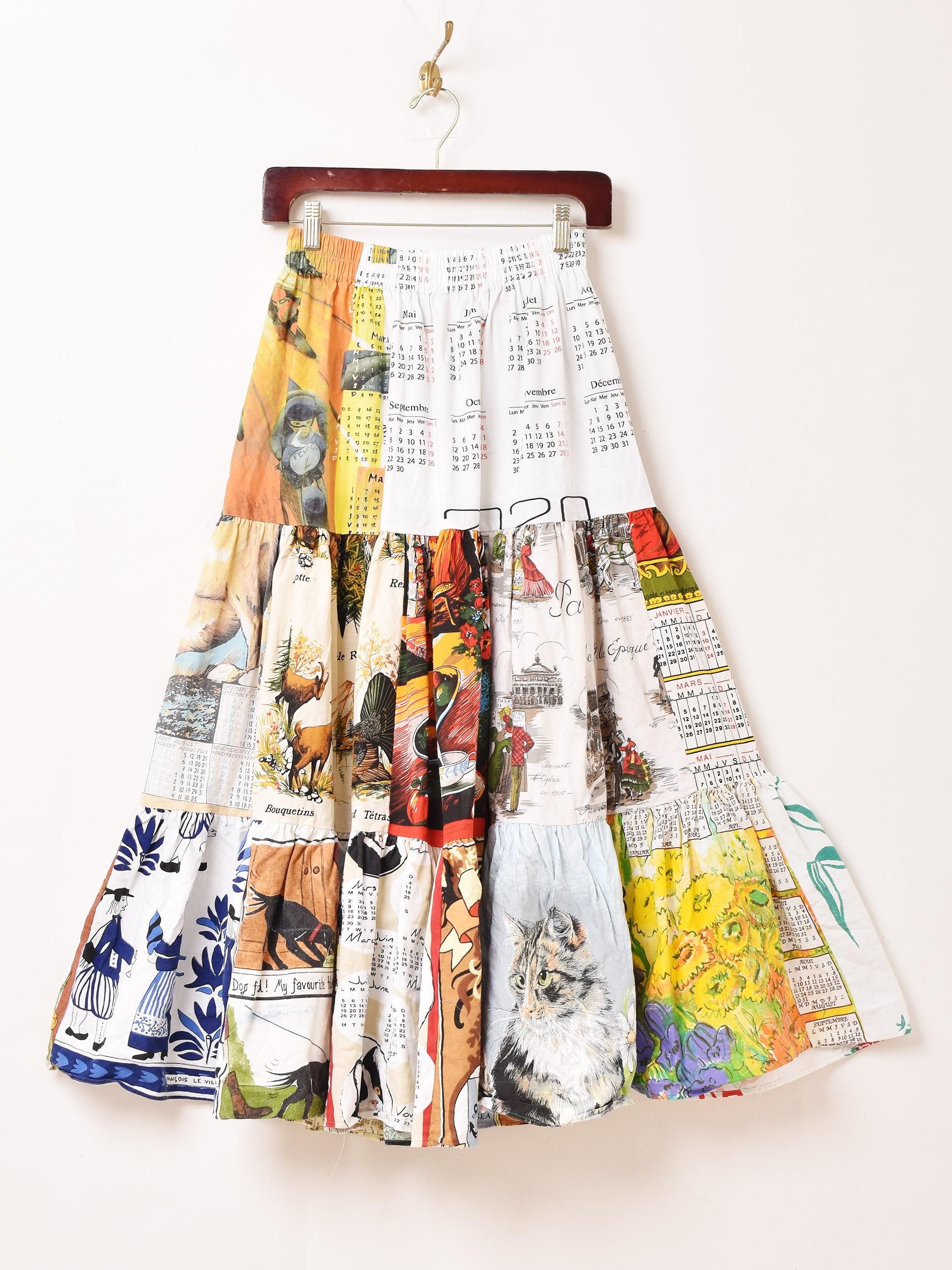 Emerald Motel」リメイク パッチワーク カレンダー スカート - 古着屋