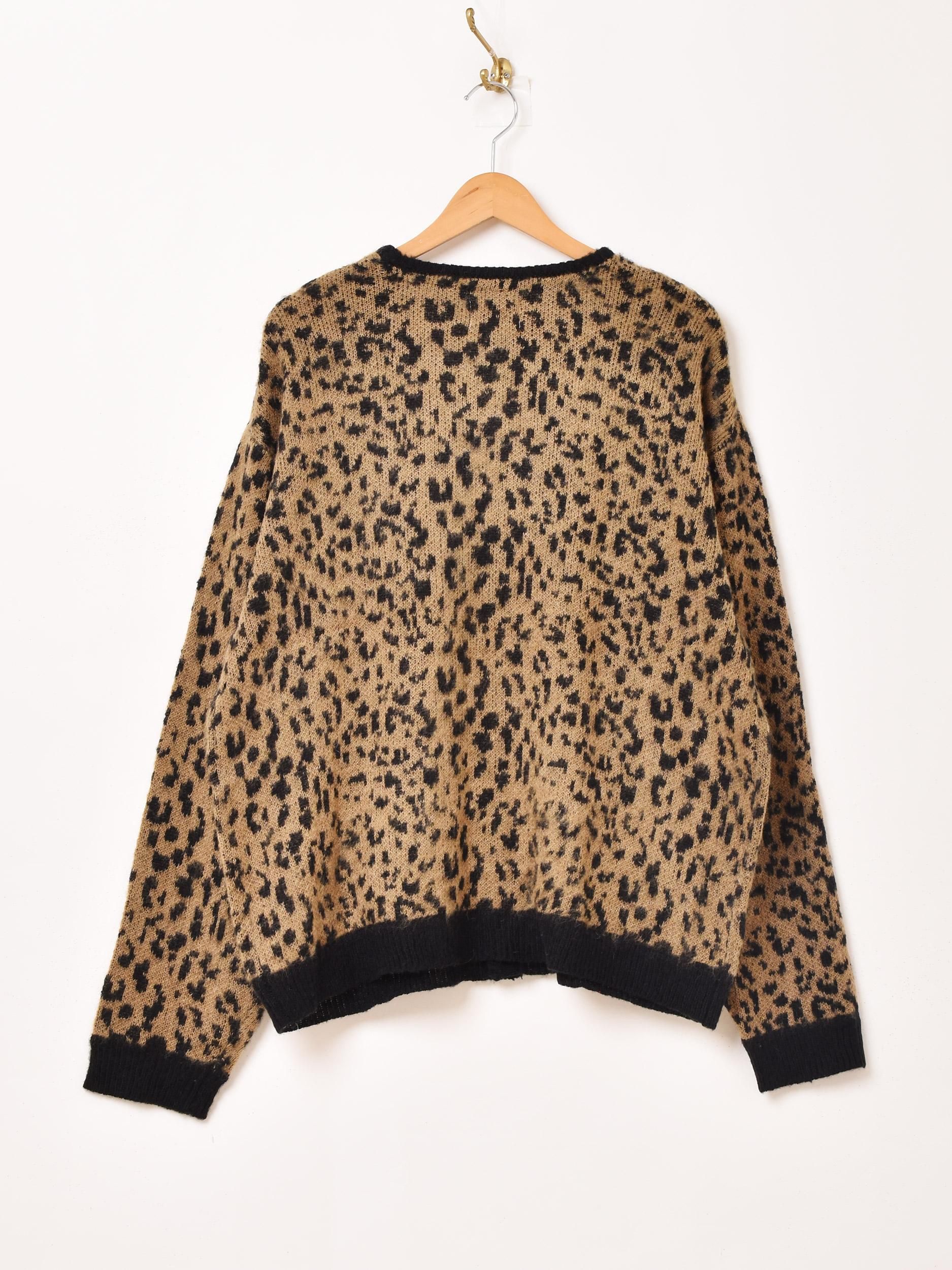 3色展開】「Backers」レオパード柄 モヘア混 カーディガン ベージュ