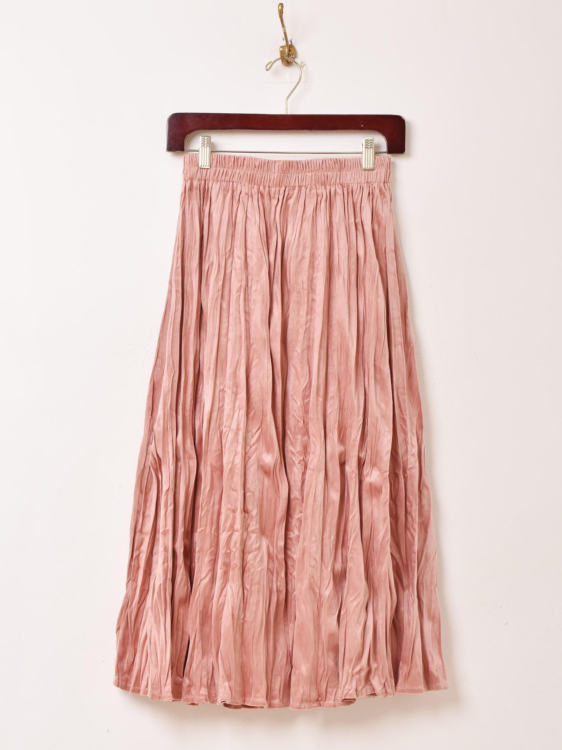 4色展開】「Meridian」クリンクル ベロアスカート ピンク - 古着屋