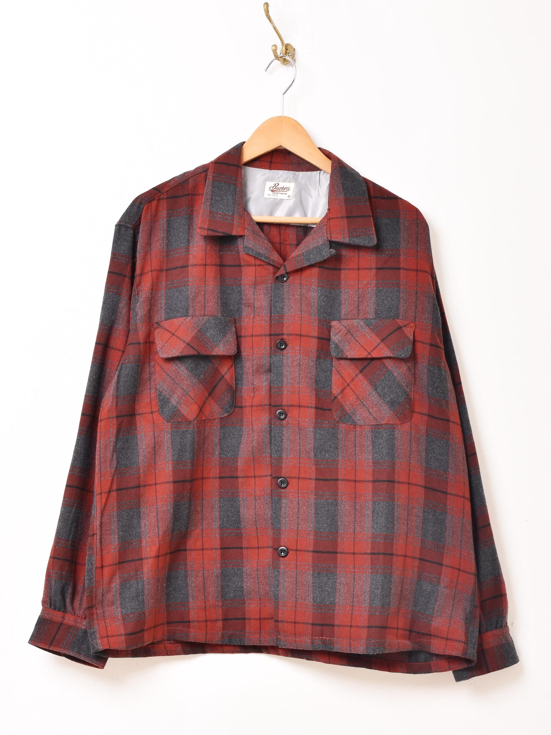 Backers 長袖 シャツ | オンブレチェック レッド - 古着屋
